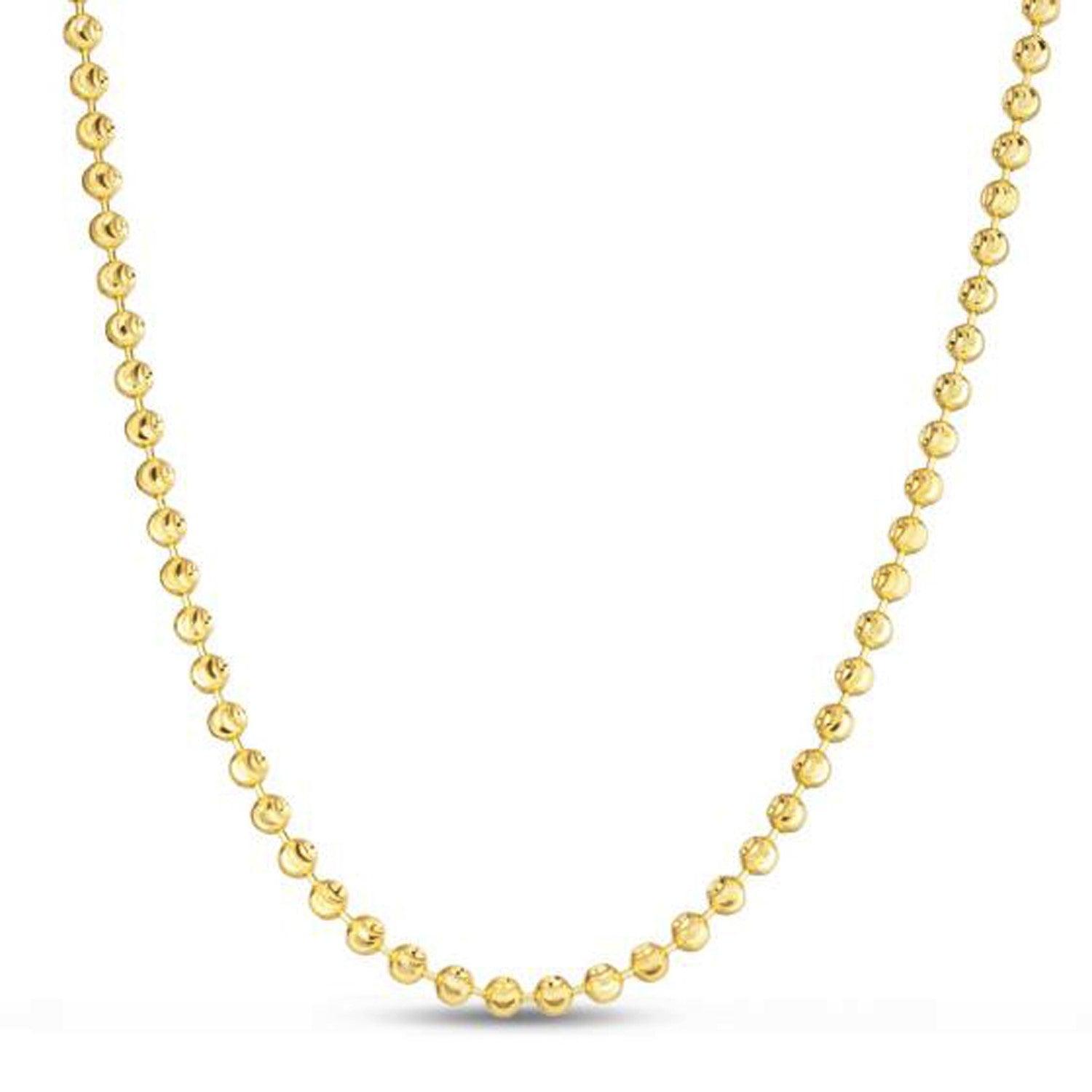 Moon Cut Bead Chain in 14k Yellow Gold (4.00 mm)