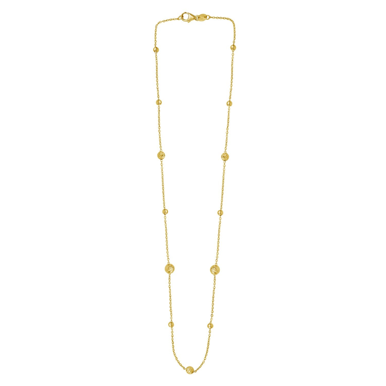 Alternating Pallina Beads Necklace in 14K Yellow Gold