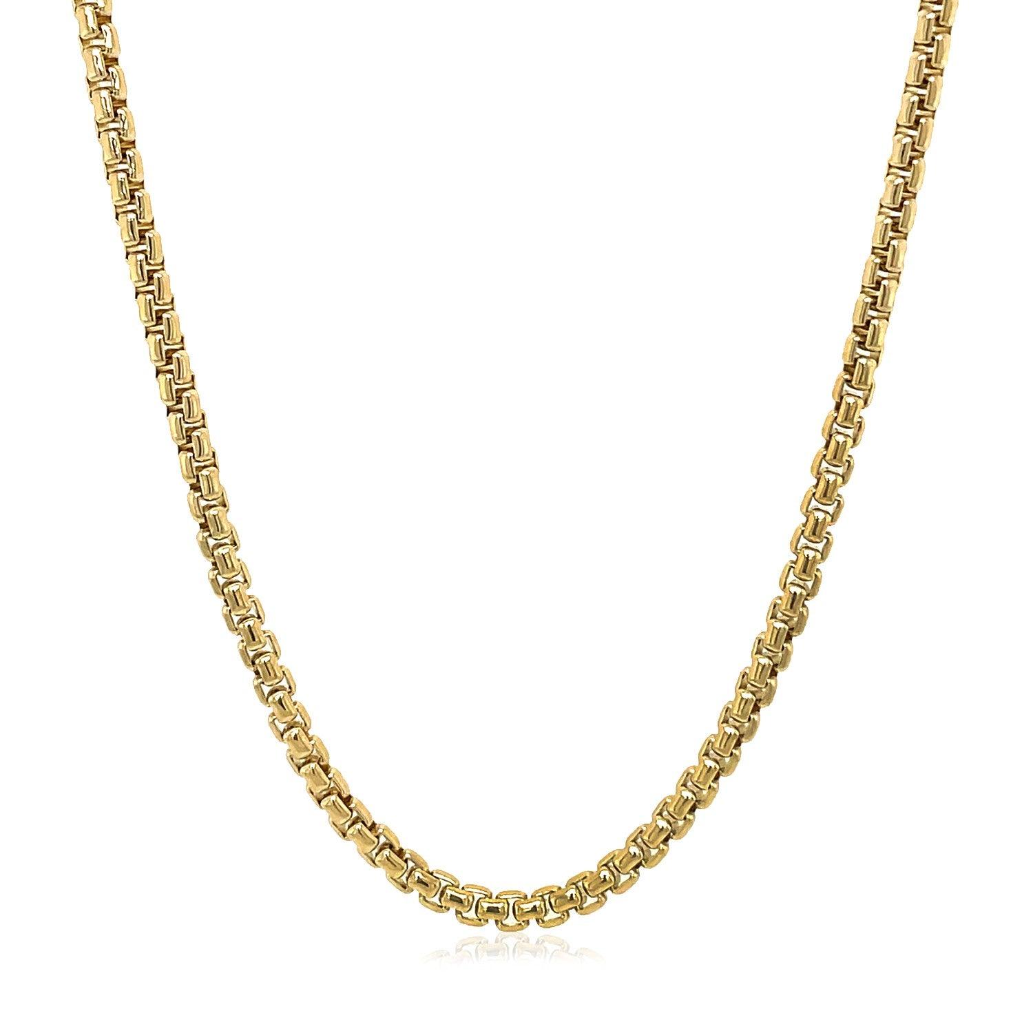 14k Yellow Gold Solid Round Box Chain (2.50 mm)