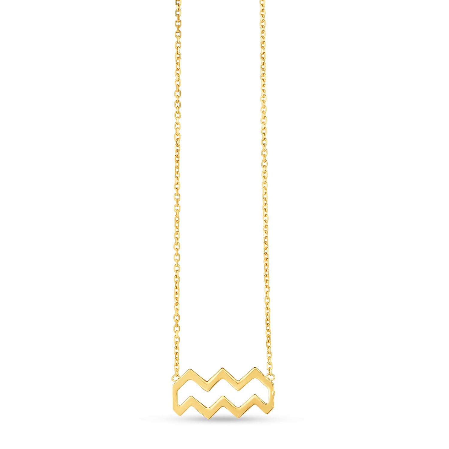 14K Yellow Gold Aquarius Necklace