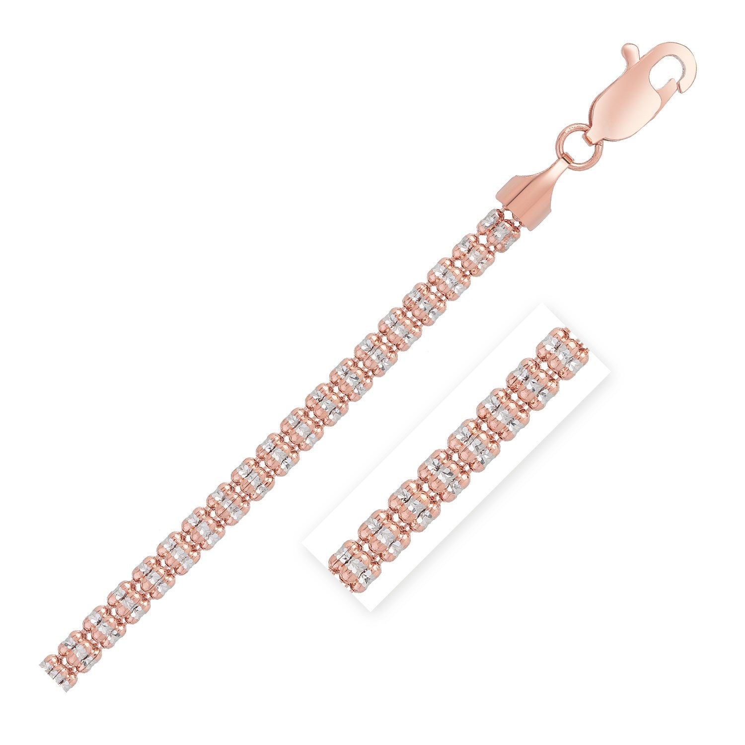 Ice Barrel Chain in 14k Rose Gold (3.1 mm)