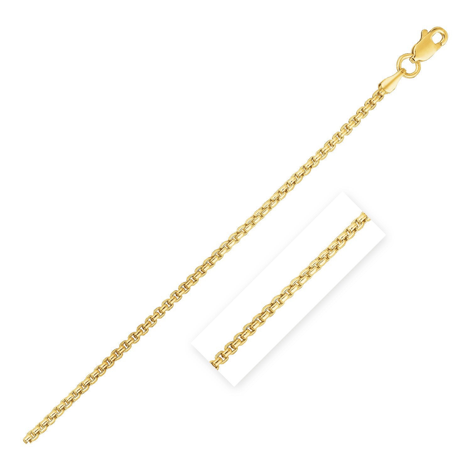 14k Yellow Gold Round Box Chain (1.3 mm)