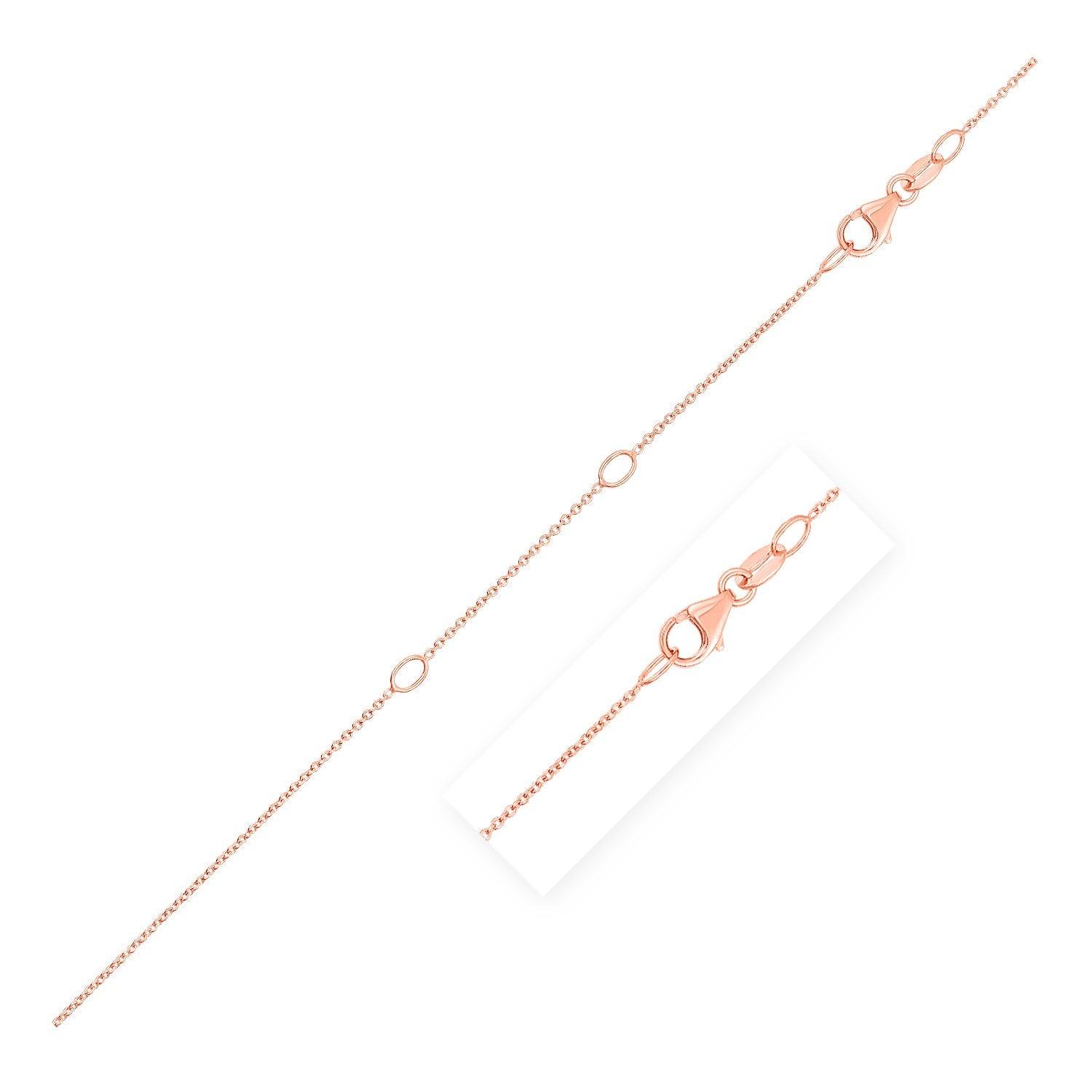 Double Extendable Cable Chain in 14k Rose Gold (0.85 mm)