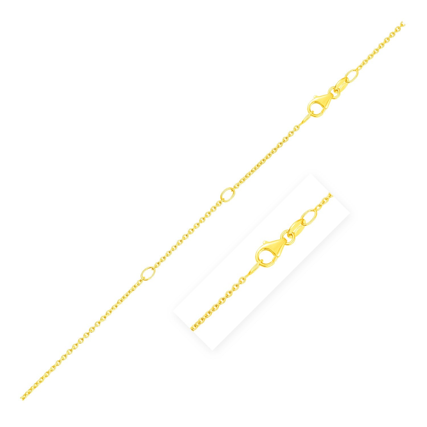 Double Extendable Diamond Cut Cable Chain in Yellow Gold (1.30 mm)