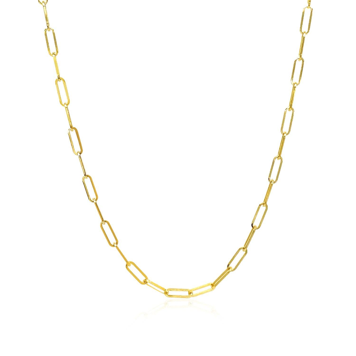 14K Yellow Gold Delicate Paperclip Chain (2.1 mm)