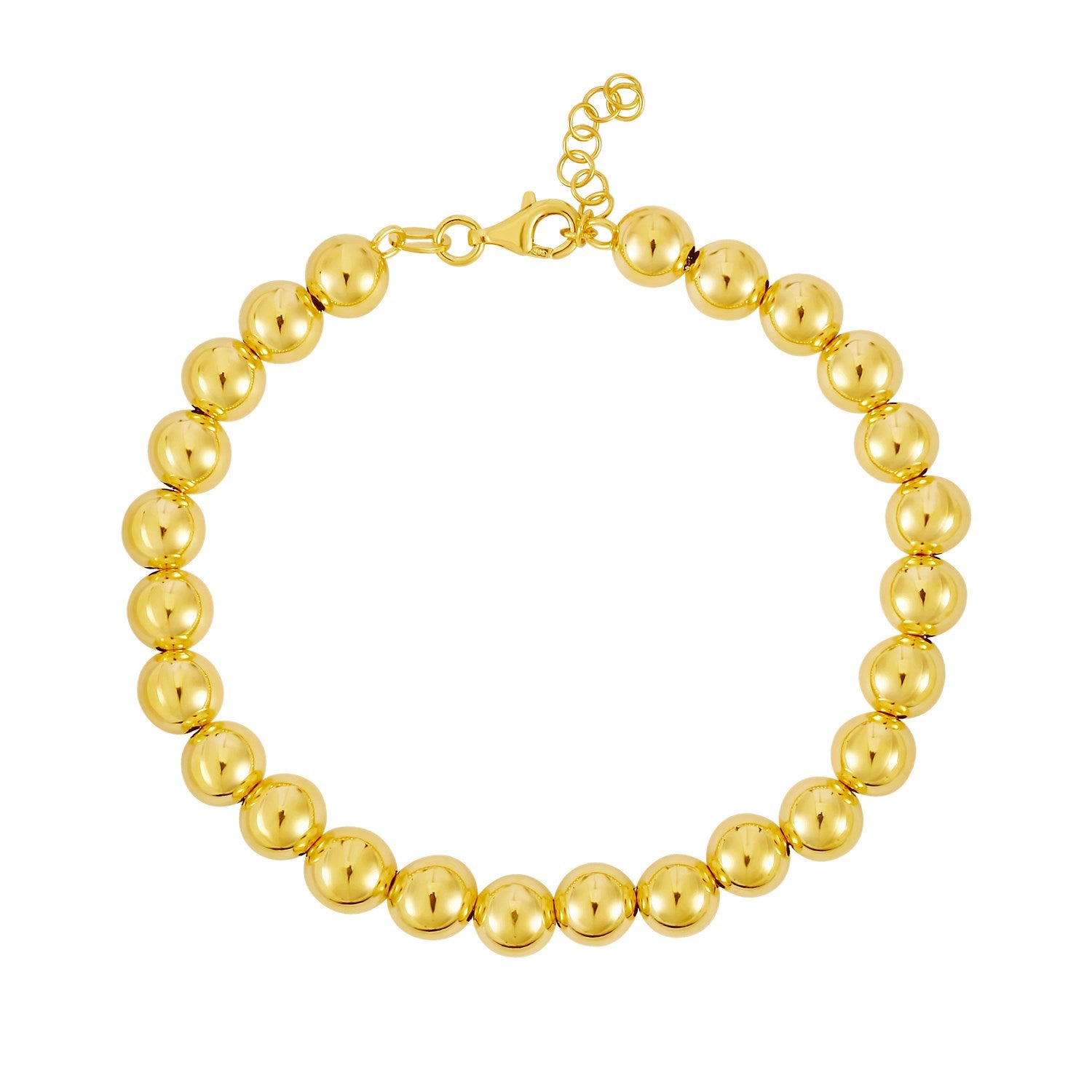 14K Yellow Gold Bead Bracelet (7.00 mm)