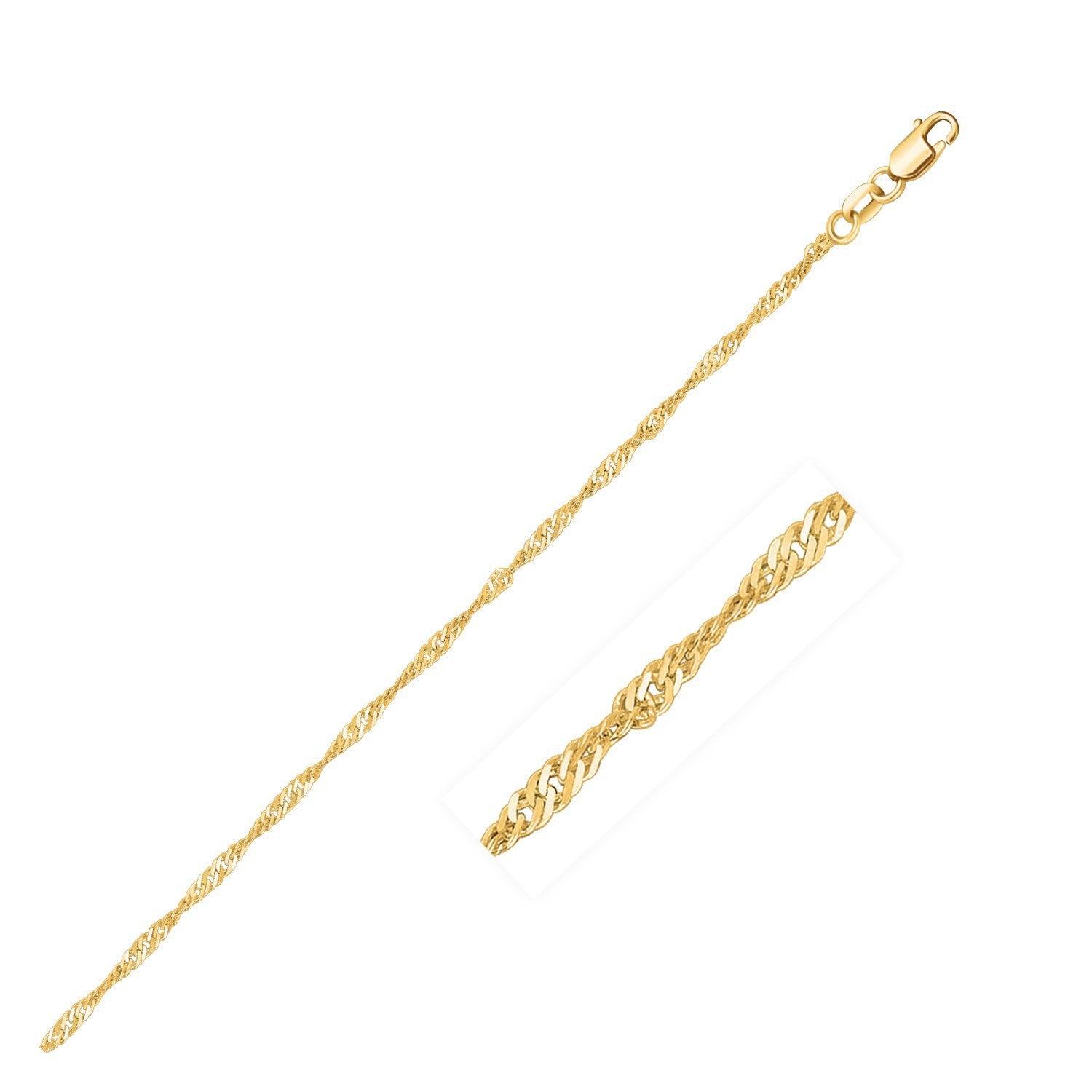 14k Yellow Gold Singapore Chain (1.30 mm)