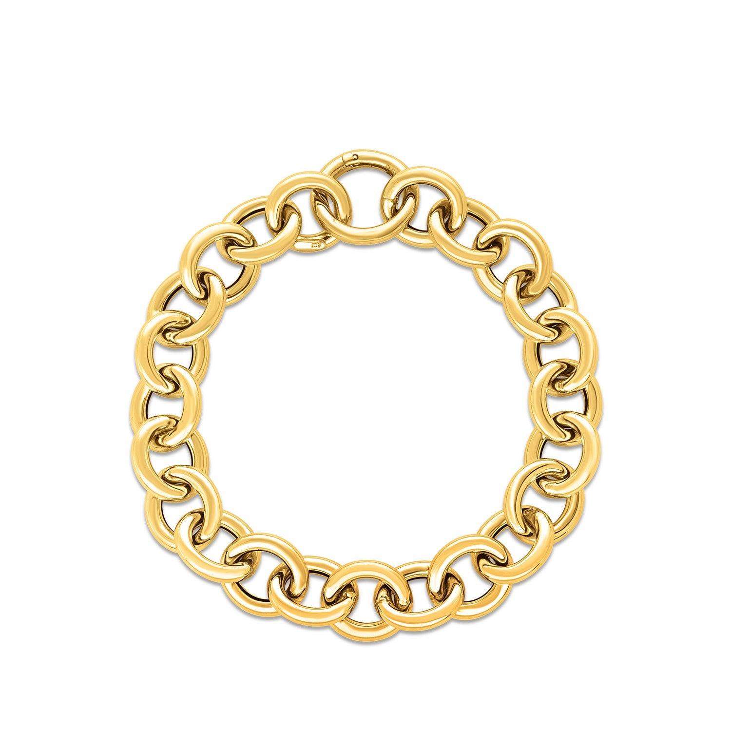 14k Yellow Gold Round Link Bracelet (11.60 mm)