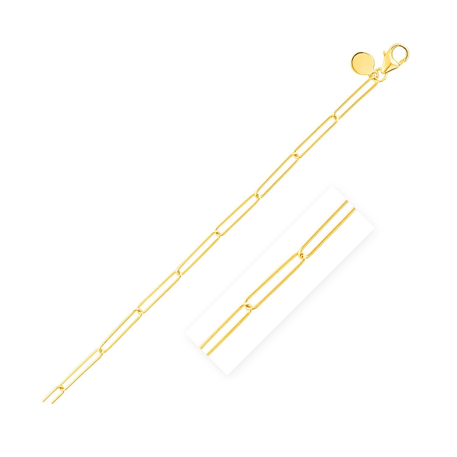 14k Yellow Gold Wire Paperclip Chain (2.7 mm)