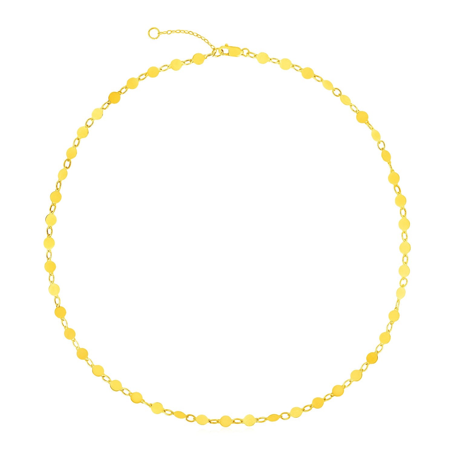 14k Yellow Gold Necklace with Polished Circles