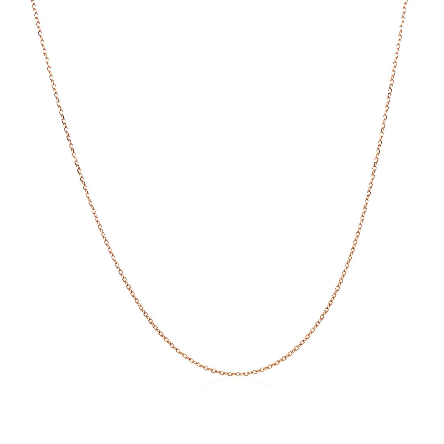 14k Rose Gold Diamond Cut Cable Link Chain (0.68 mm)