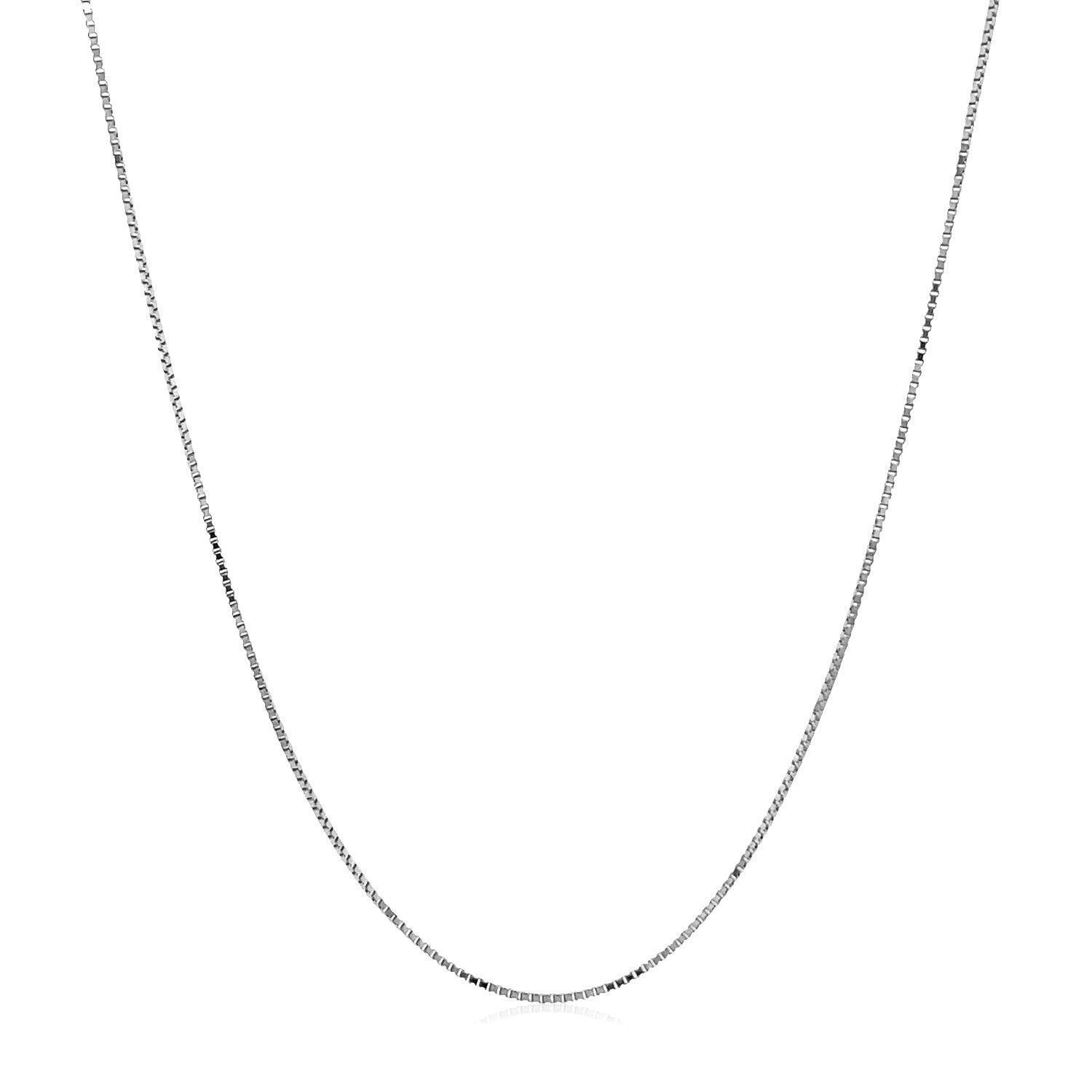 Double Extendable Box Chain in 14k White Gold (0.51 mm)