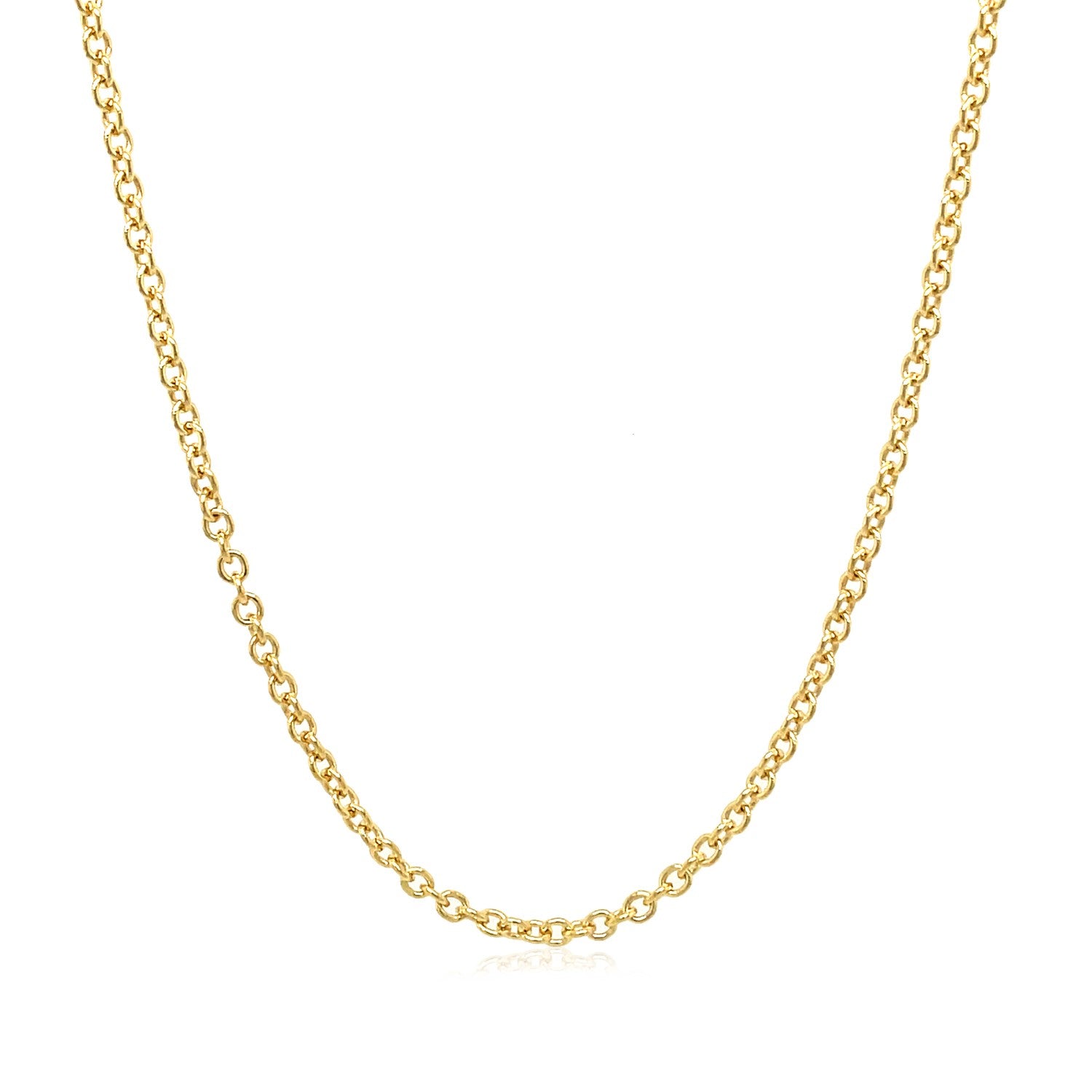 14k Yellow Gold Round Cable Link Chain (1.9 mm)