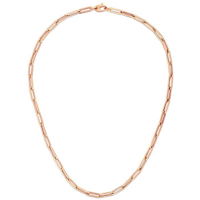 14K Rose Gold Bold Paperclip Chain (4.20 mm)