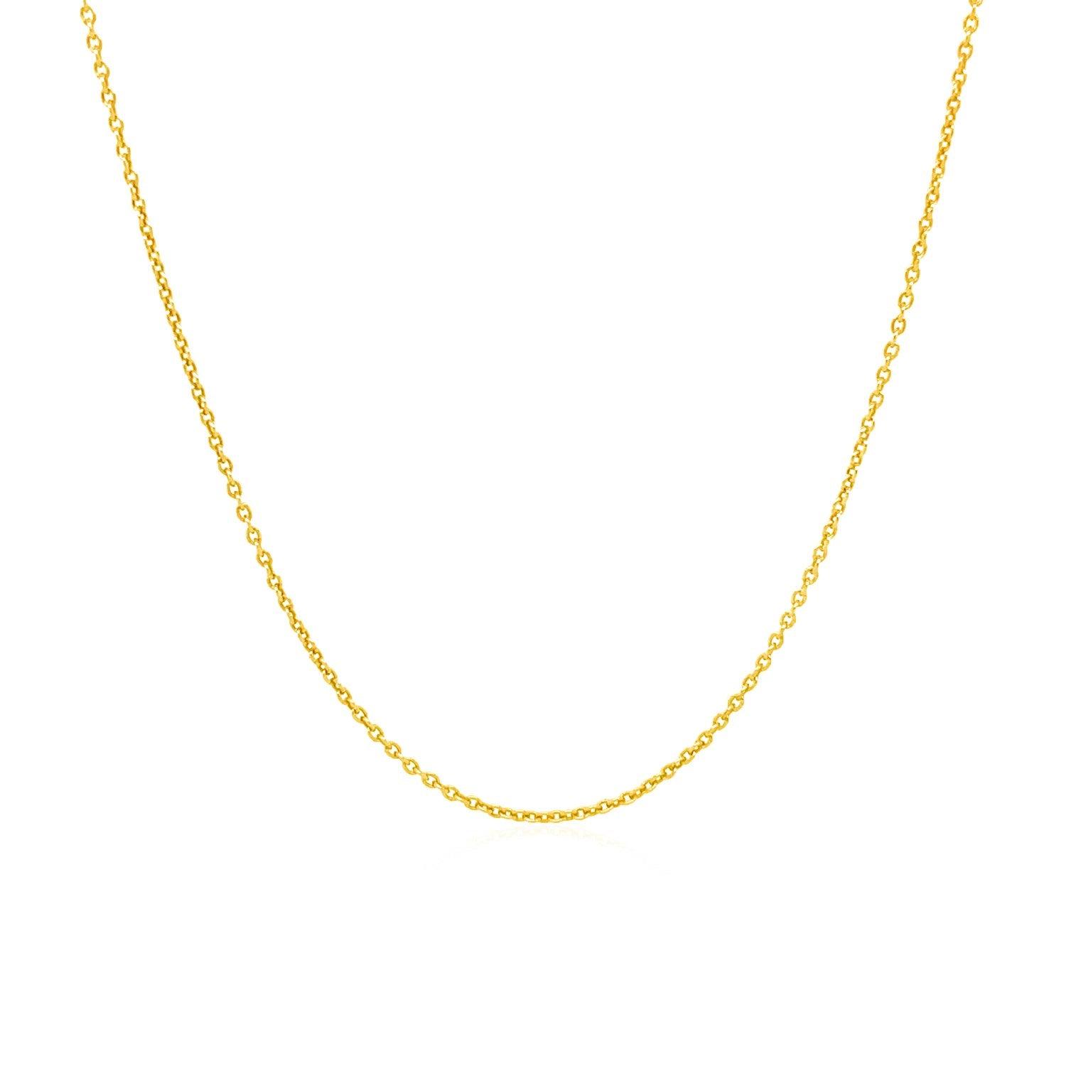 14k Yellow Gold Round Cable Link Chain (1.10 mm)