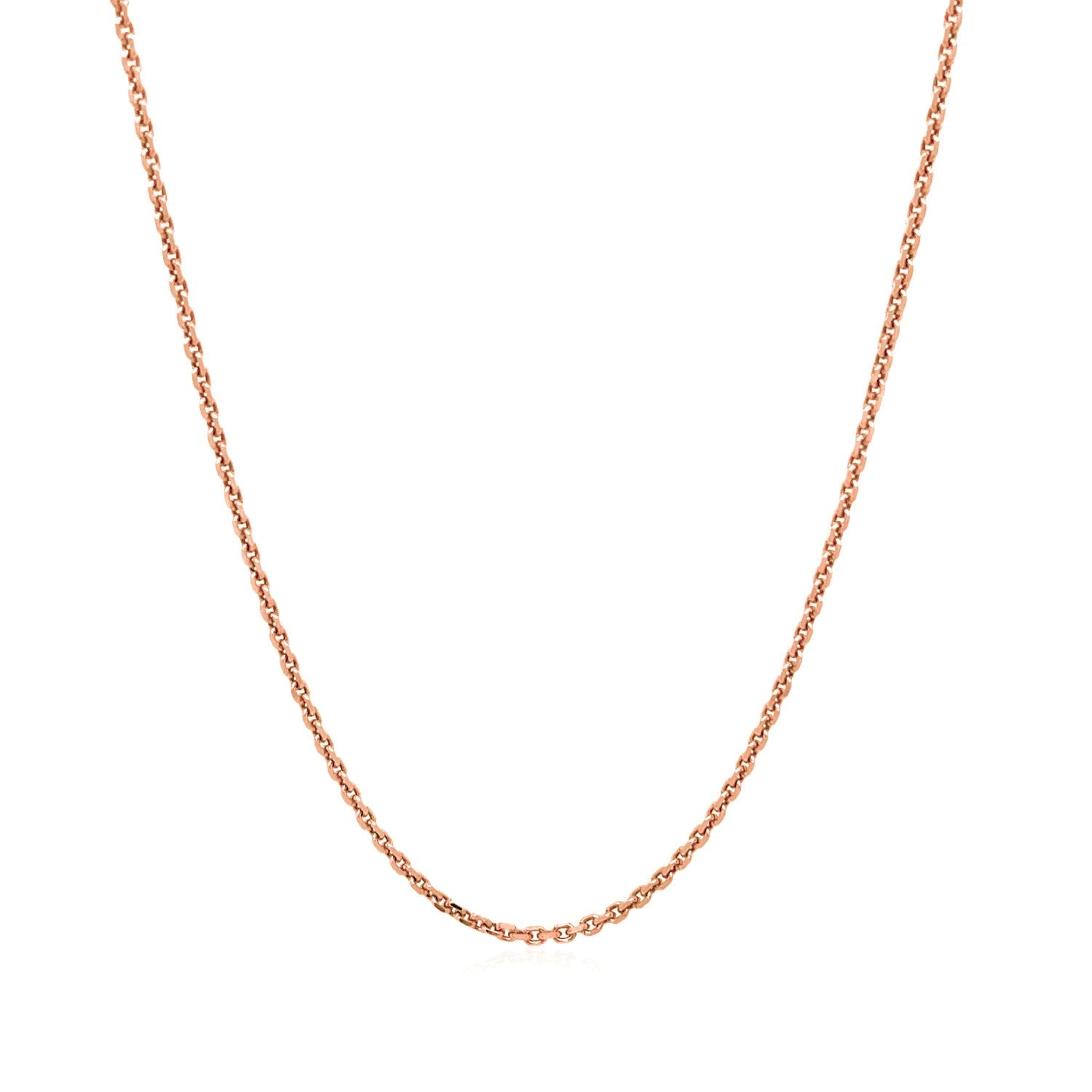 14k Rose Gold Diamond Cut Cable Link Chain (1.30 mm)