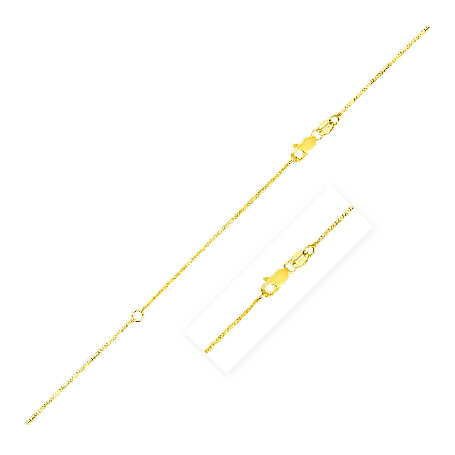 Extendable Box Chain in 14k Yellow Gold (0.70 mm)