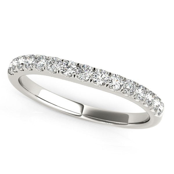 14k White Gold Pave Set Style Diamond Wedding Band (1/4 cttw)