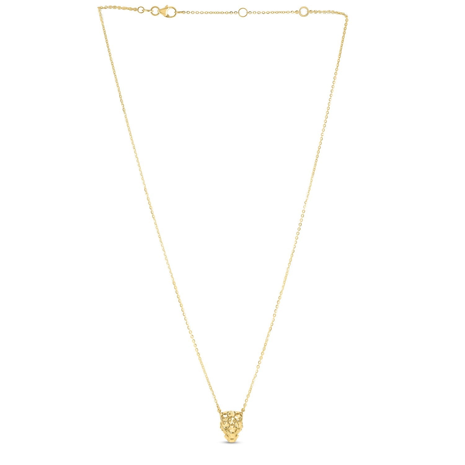 14k Yellow Gold Panther Head Earrings & Necklace Pack