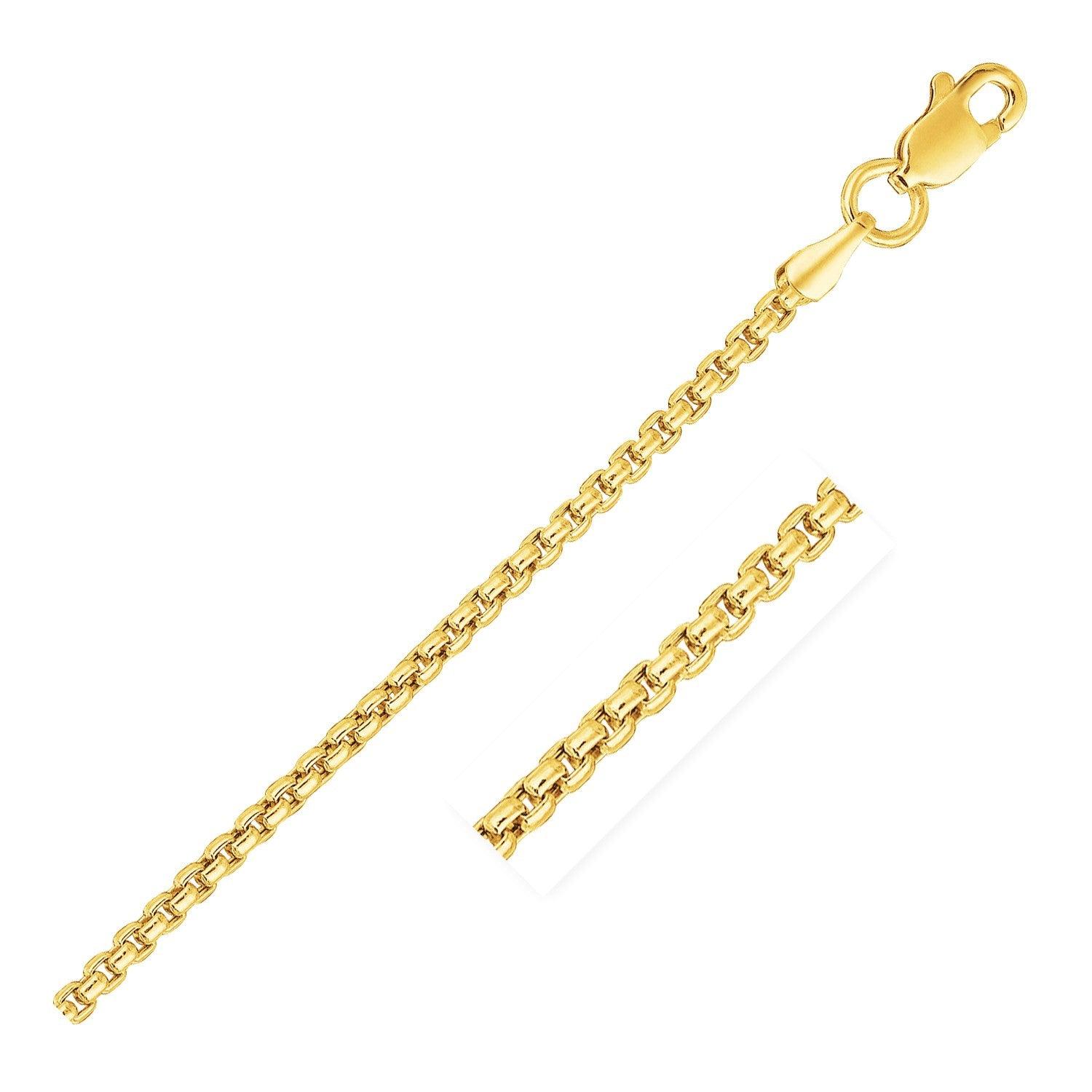 14k Yellow Gold Solid Round Box Chain (1.60 mm)