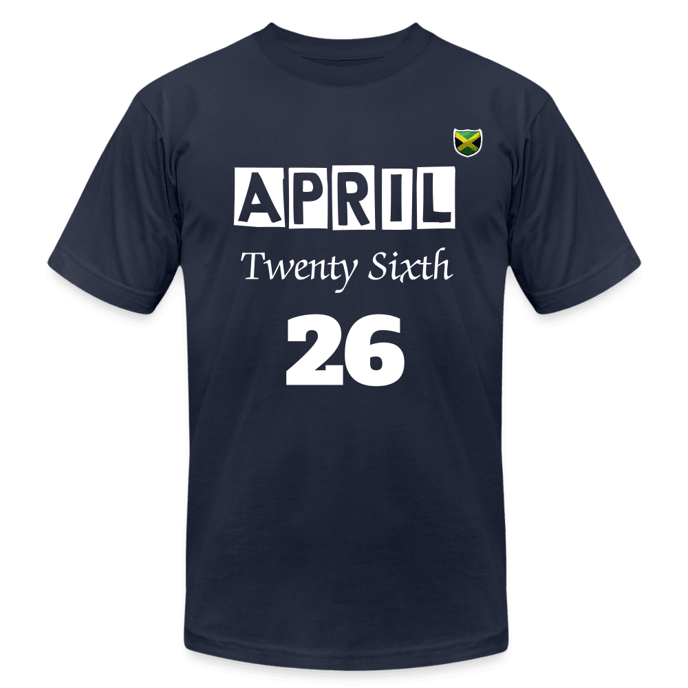 Justin Kyne, Customizable Unisex Jersey T-Shirt, April 26 Birthday - Justin Kyne Brand