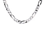 Rhodium Plated 5.5mm Sterling Silver Figaro Style Chain