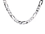 Rhodium Plated Sterling Silver Figaro Style Chain (5.40 mm)