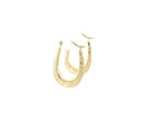 10k Yellow Gold Fancy Oval Hoop Earrings