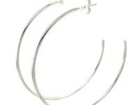 14k White Gold Polished Hoop Earrings