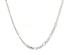 14k White Gold Solid Figaro Chain (2.60 mm)