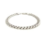 14k White Gold Miami Cuban Semi Solid Bracelet (7.00 mm)