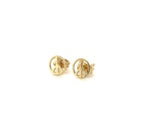 14k Yellow Gold Post Earrings with Peace Signs