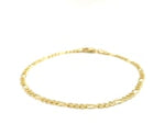 14k Yellow Gold Solid Figaro Bracelet (2.80 mm)