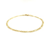 2.8mm 14k Yellow Gold Solid Figaro Bracelet