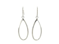 14k White Gold Earrings with Polished Open Teardrop Dangles