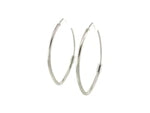 14k White Gold Polished Long Marquise Motif Earrings