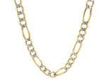 14K Yellow Gold Solid Pave Figaro Chain (7.00 mm)