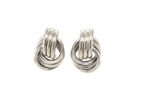 Polished Love Knot Earrings with Interlocking Rings in Sterling Silver(15mm)