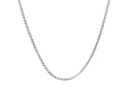 Sterling Silver Rhodium Plated Round Box Chain 1.5mm