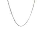 Rhodium Plated 1.8mm Sterling Silver Popcorn Style Chain