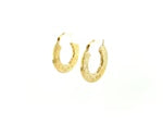 14k Yellow Gold Greek Key Small Hoop Earrings