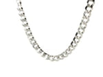 5.7mm 14k White Gold Solid Curb Chain