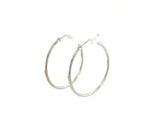 10k White Gold Polished Hoop Earrings (30mm)