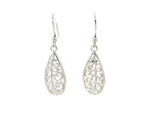 Sterling Silver Teardrop Filigree Style Drop Earrings