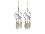 Sterling Silver Dream Catcher Dangle Earrings