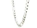 Rhodium Plated 8.8mm Sterling Silver Figaro Style Chain (8.80 mm)