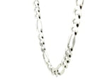 Rhodium Plated 8.8mm Sterling Silver Figaro Style Chain