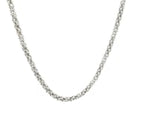 Rhodium Plated 2.5mm Sterling Silver Popcorn Style Chain (2.50 mm)