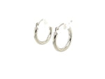 10k White Gold Polished Hoop Earrings (2x15 mm)