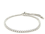 Adjustable Tennis Style Bracelet with Cubic Zirconia in Sterling Silver(4.00 mm)